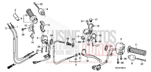 HANDLE LEVER/SWITCH/CABLE (XL125V7/8) XL125V7 de 2007